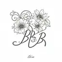 B cursive tattoo design idea