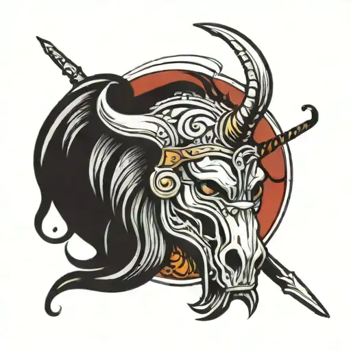 pale horse spartan tattoo design idea