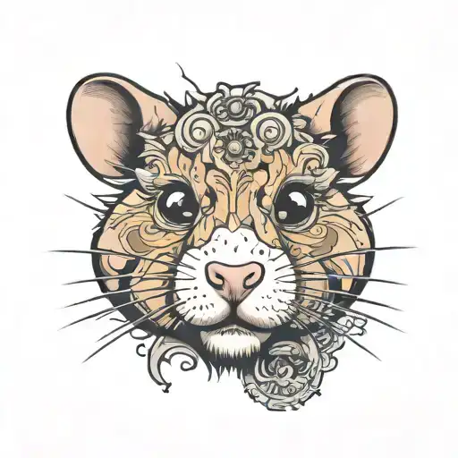 hamster face one eye tattoo design idea