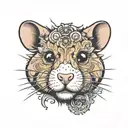hamster face one eye tattoo design idea