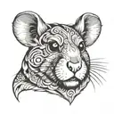 hamster face one eye tattoo design idea