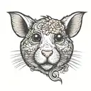hamster face one eye tattoo design idea
