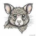 hamster face one eye tattoo design idea