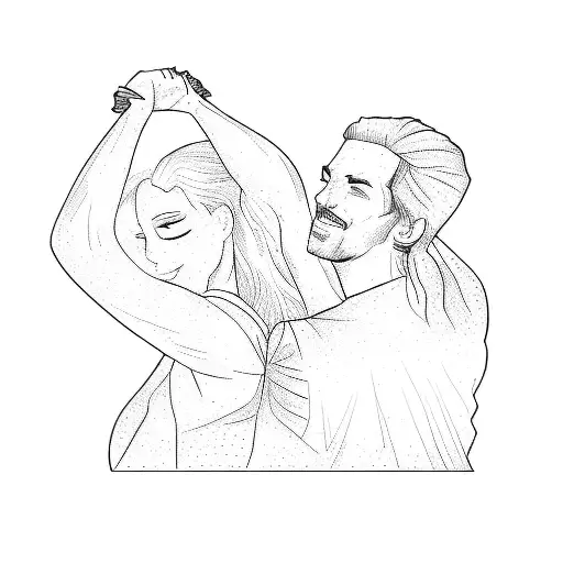 a man and woman dancing tattoo design idea