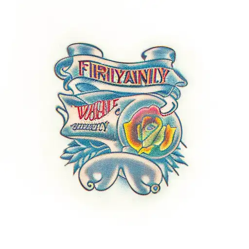 Family and Sobriety tattoo design idea
