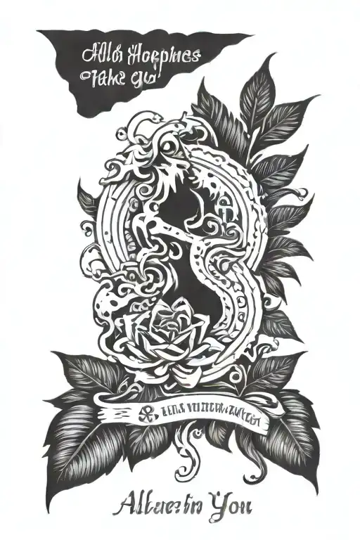 Gada with a Quote "All happiness takes refuge in you. You are the protector, why should anyone be afraid. tattoo design idea