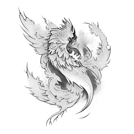 carpe koï  Phoenix lumière amour tattoo design idea