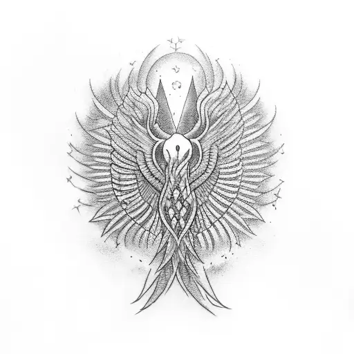 carpe koï  Phoenix lumière amour univers tattoo design idea
