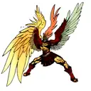 warrior with Phoenix tattoo design idea