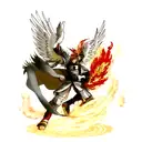 warrior with Phoenix tattoo design idea