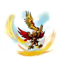 warrior with Phoenix tattoo design idea