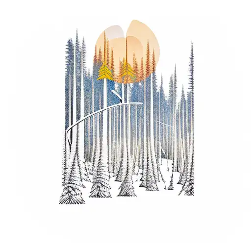 music, forest, percussion tattoo design idea