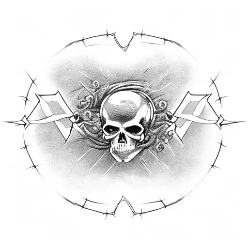 Barbed wire logo displaying "Svdden Death" tattoo design idea
