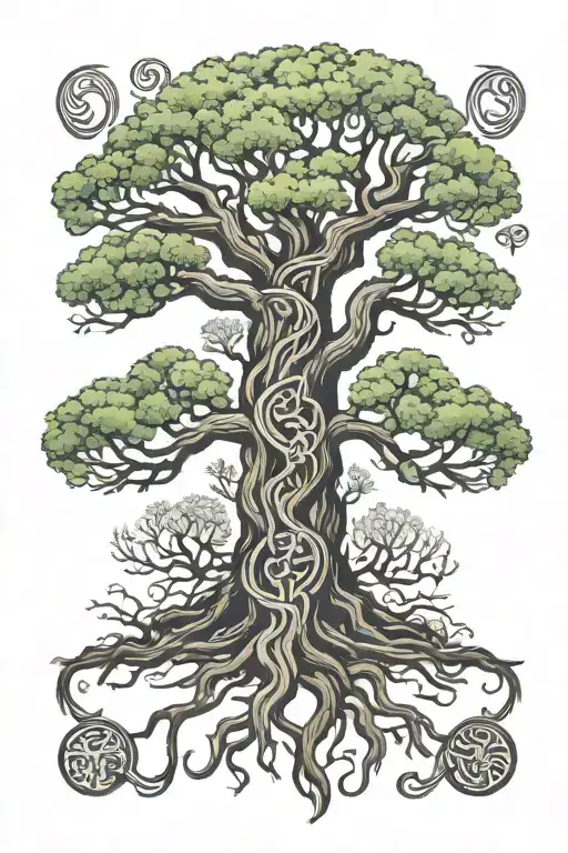 yggdrasil tree tattoo design idea
