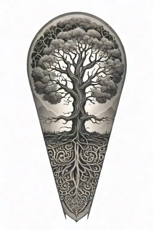 yggdrasil tree tattoo design idea