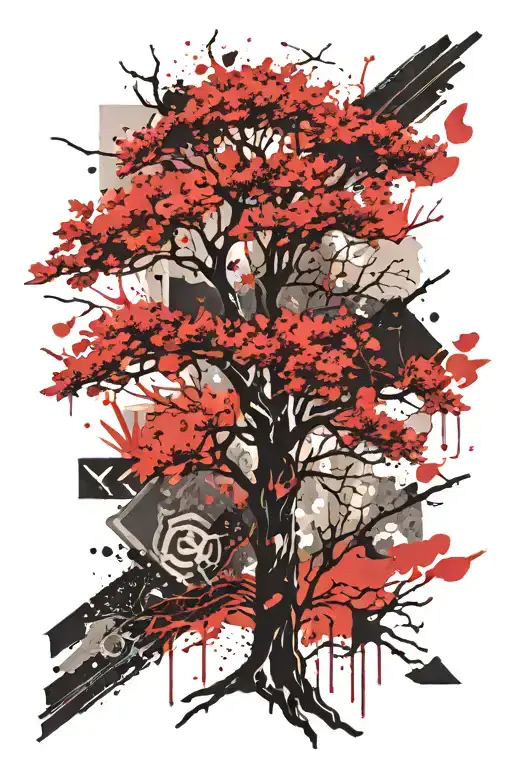 ash tree tattoo design idea
