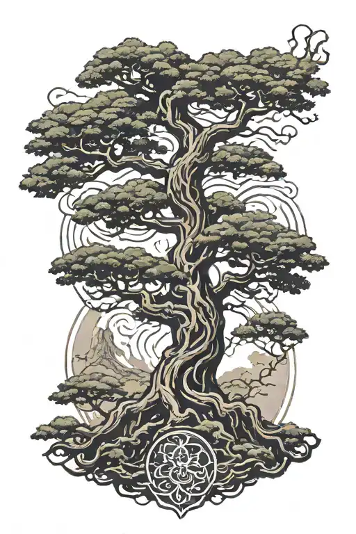 yggdrasil tree tattoo design idea