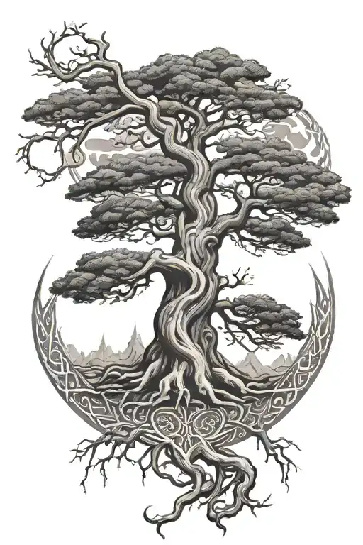 yggdrasil tree tattoo design idea