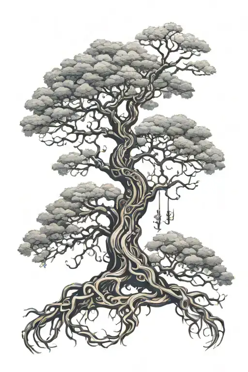 yggdrasil tree tattoo design idea