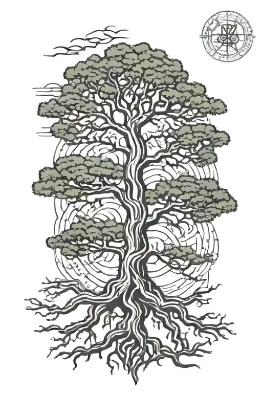 yggdrasil tree tattoo design idea