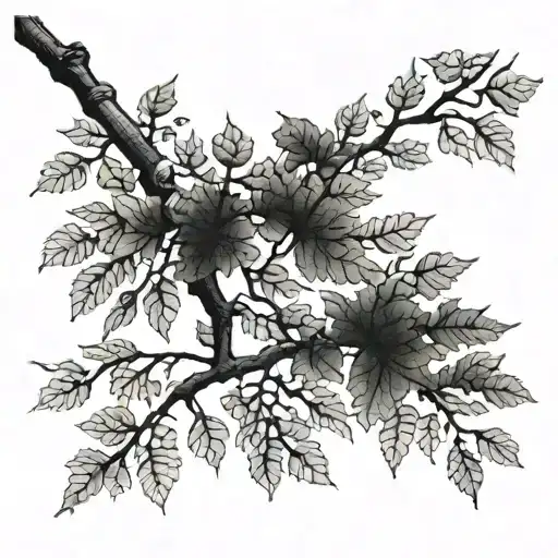 ash tree branch tattoo design idea