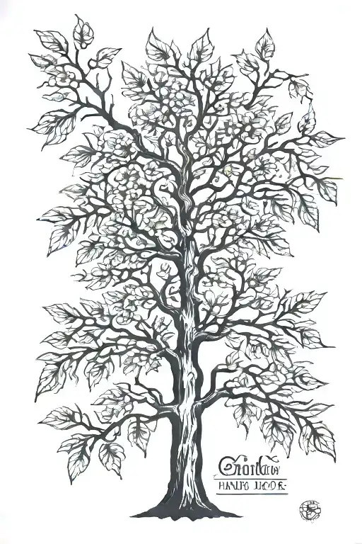 ash tree tattoo design idea
