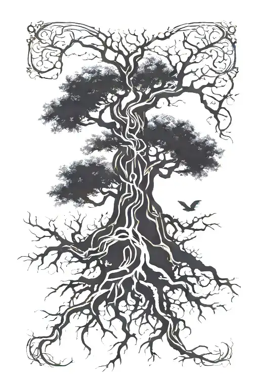 yggdrasil tree tattoo design idea