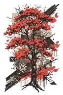ash tree tattoo design idea