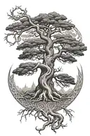 yggdrasil tree tattoo design idea