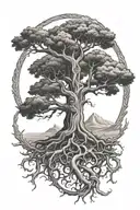 yggdrasil tree tattoo design idea