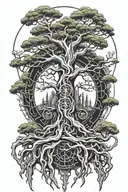 yggdrasil tree tattoo design idea