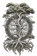 yggdrasil tree tattoo design idea