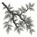 ash tree branch tattoo design idea