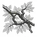 ash tree branch tattoo design idea