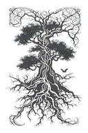 yggdrasil tree tattoo design idea