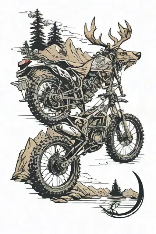 mountain biking, hunting, backpacking, and wilderness  tattoo design idea