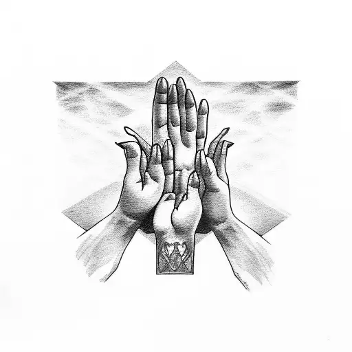 Praying Hands and a car tattoo design idea