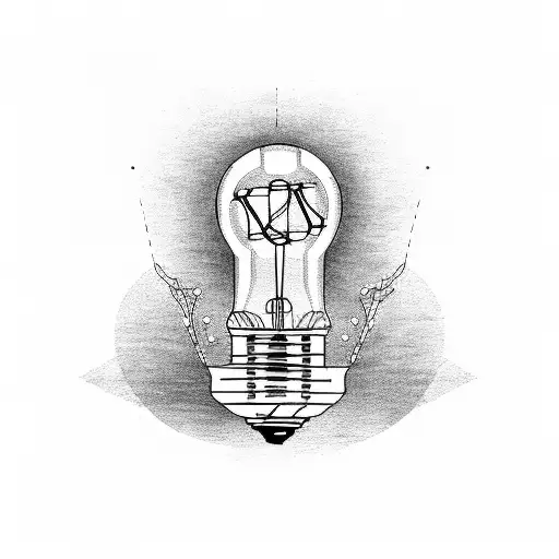  light bulb that have the word Vintage  in   Cursive instead of the filament  tattoo design idea
