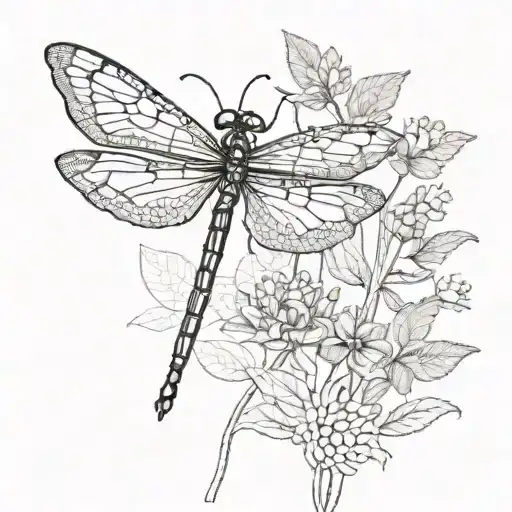 dragonfly and butterfly tattoo design idea