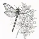 dragonfly and butterfly tattoo design idea