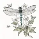 dragonfly and butterfly tattoo design idea