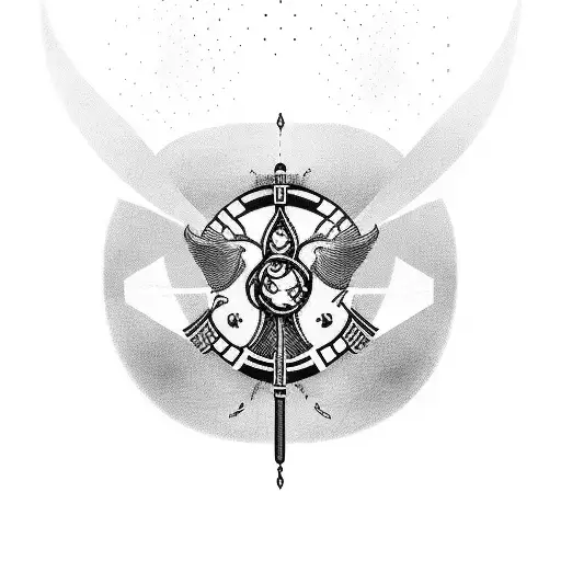 Incorporate the sporting spirit into the tattoo design with dynamic and powerful elements inspired by tennis and Nordic symbols tattoo design idea