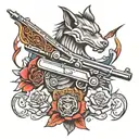 Draco gun barrels tattoo design idea