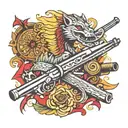 Draco gun barrels tattoo design idea
