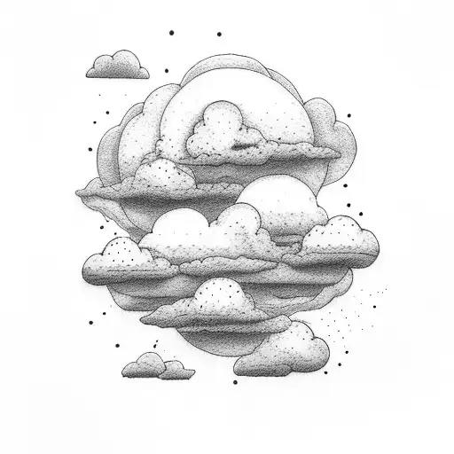 clouds fading in the color red tattoo design idea