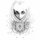 karan from front And seema for opposite tattoo design idea