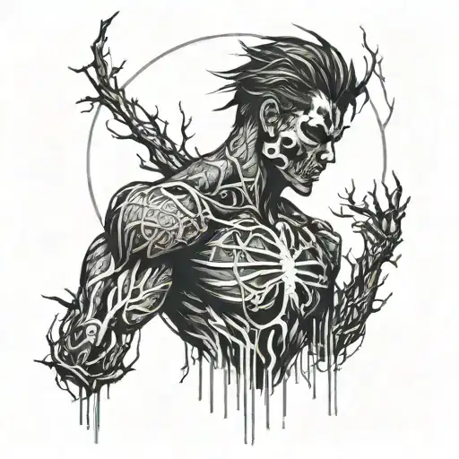 Create a simple but powerful sketch tattoo for my cousin Dejuan (a boy) who committed suicide in 2019. No face.  tattoo design idea