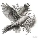 Create a dove bird for my cousin who committed suicide for forearm tattoo design idea