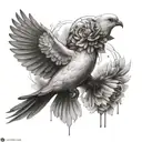 Create a dove bird for my cousin who committed suicide for forearm tattoo design idea