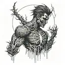 Create a simple but powerful sketch tattoo for my cousin Dejuan (a boy) who committed suicide in 2019. No face.  tattoo design idea